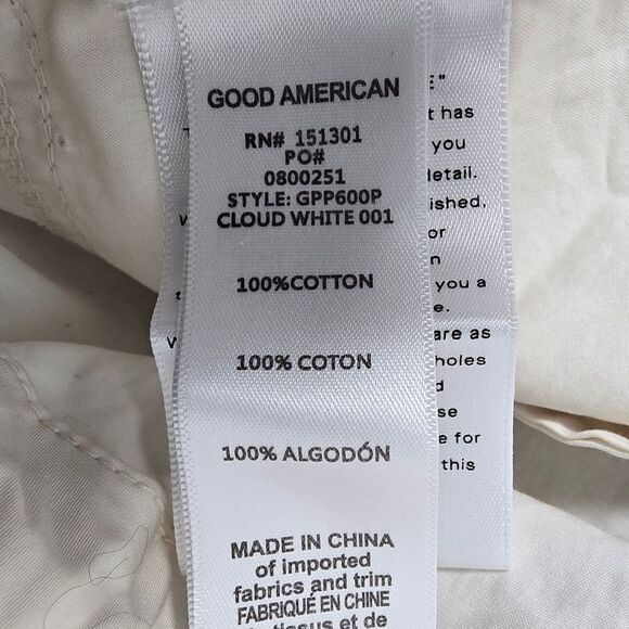 Good American Parachute Cargo Poplin Wide Jogger High Rise Pants in Cloud White - Picture 12 of 14